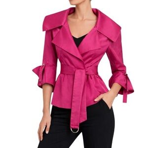 Yoana Baraschi Fuchsia Belted Jacket Size 2